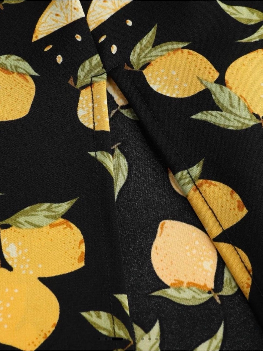 Cider Black Midi Dress with Yellow Lemon Motif - Picture 5 of 9
